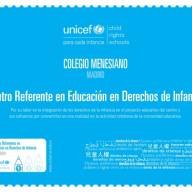 Agradecimiento de UNICEF al Centro La Mennais de  Madrid